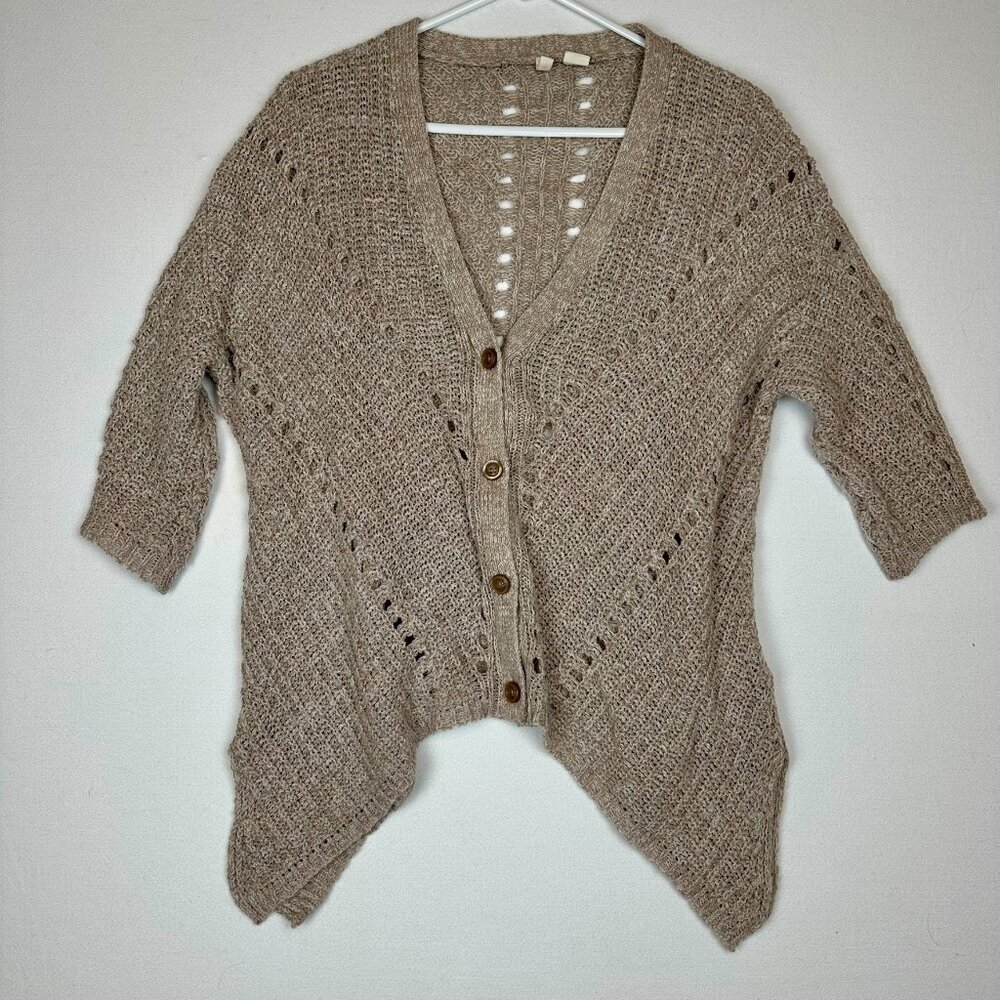 Moth Anthropologie Asymmetrical Hem Natural Sweater Cardigan